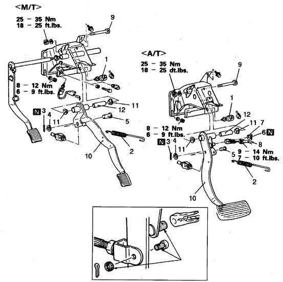  Снятие и установка педали Mitsubishi Pajero