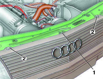  Снятие и установка облицовки радиатора Audi 100