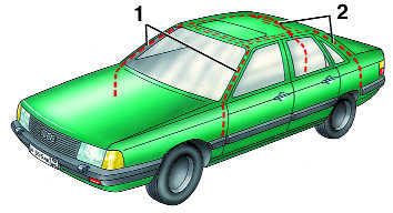  Очистка водостоков (на моделях, оснащенных люком) Audi 100