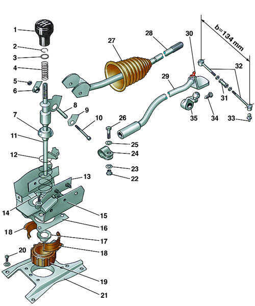  Механизм управления переключением передач КП типа 016 Audi 100