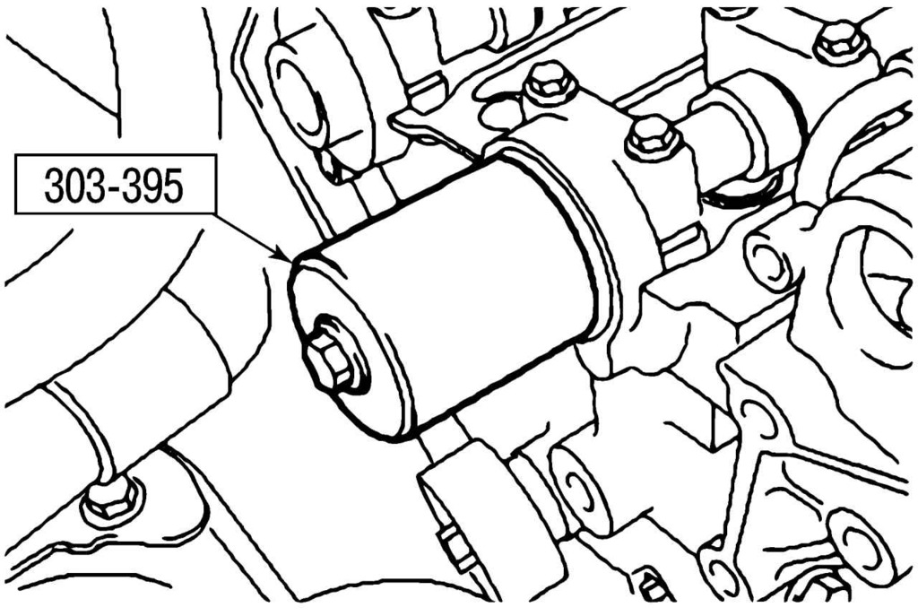 Установка новых сальников с помощью специального приспособления Ford 303-395