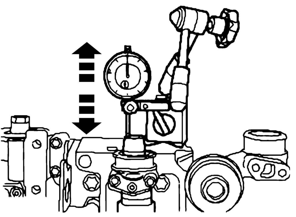 Измерение осевого зазора распределительного вала